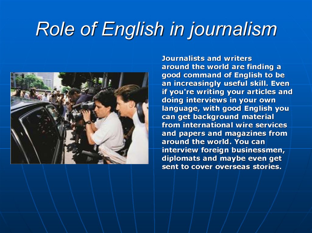 Role of English in journalism