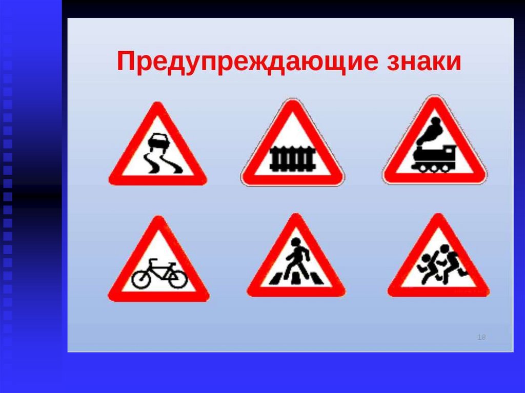 Все предупреждающие знаки дорожного движения картинки с пояснениями