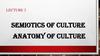 Semiotics of culture. Anatomy of culture. Lecture 2
