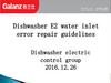 Dishwasher E2 water inlet error repair guidelines. Dishwasher electric control group