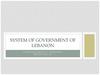 System of Government of Lebanon
