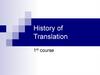 History of Translation