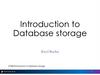 Introduction to Database storage