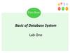 Basic of Database System. Lab One