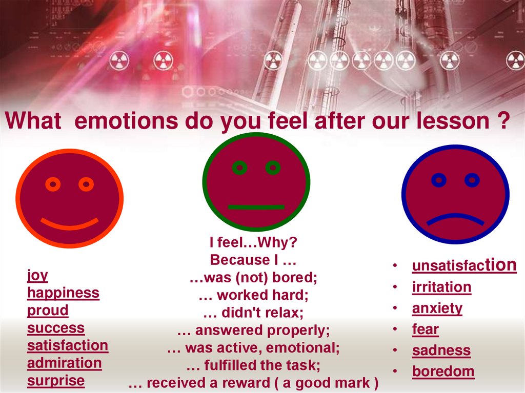 What emotions do you feel after our lesson ?