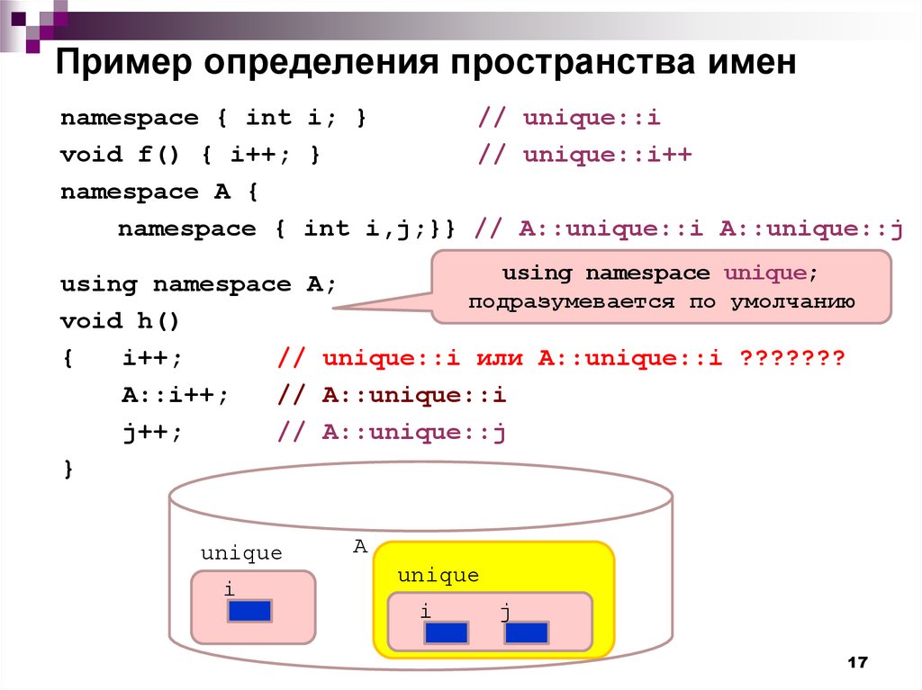 Где посмотреть пространство имен 1с