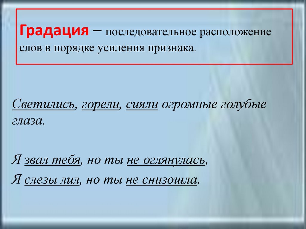 Расставьте синонимы в порядке усиления признака