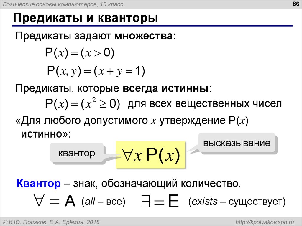 Логические основы компьютера 10 класс презентация