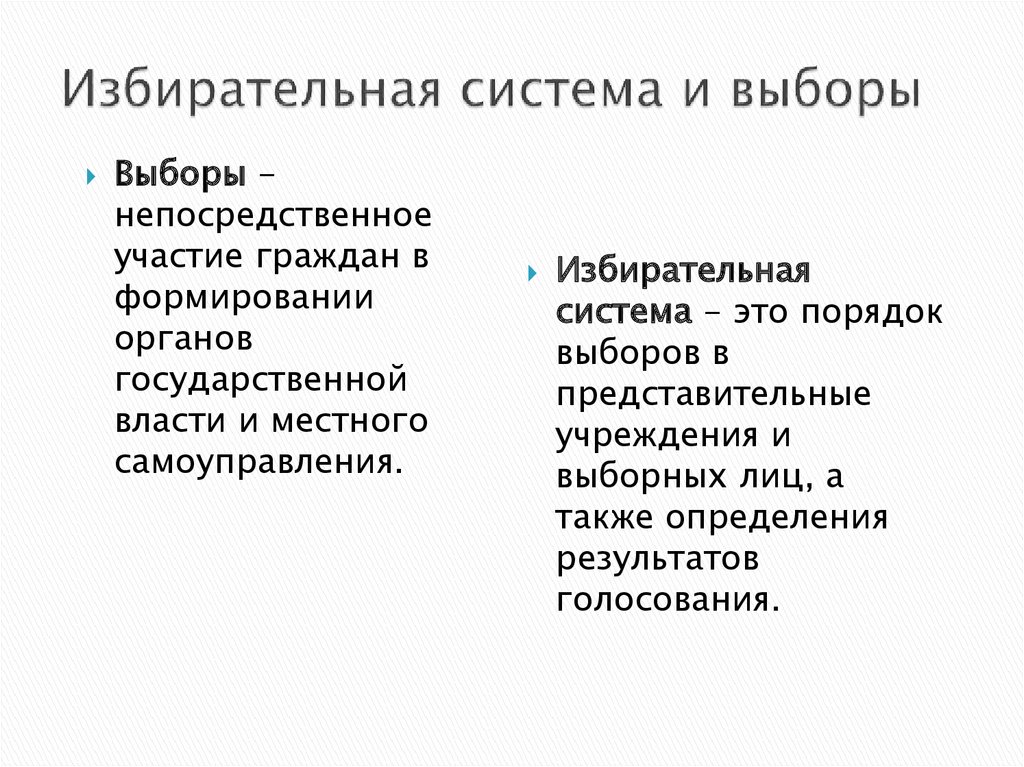 Избирательная система и выборы