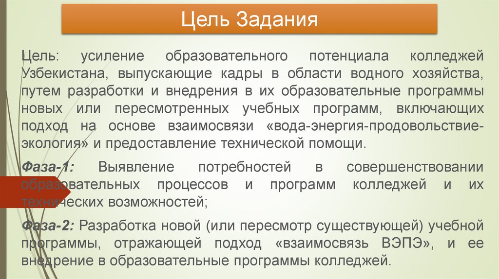 Цель Задания