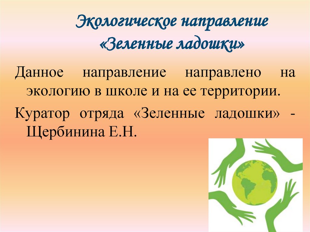 Экологическое направление «Зеленные ладошки»