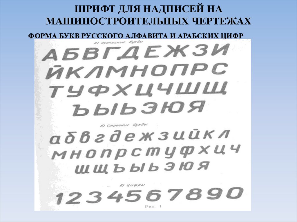 Shrift Dlya Nadpisej Na Mashinostroitelnyh Chertezhah Forma Bukv Russkogo Alfavita I Arabskih Cifr Online Presentation