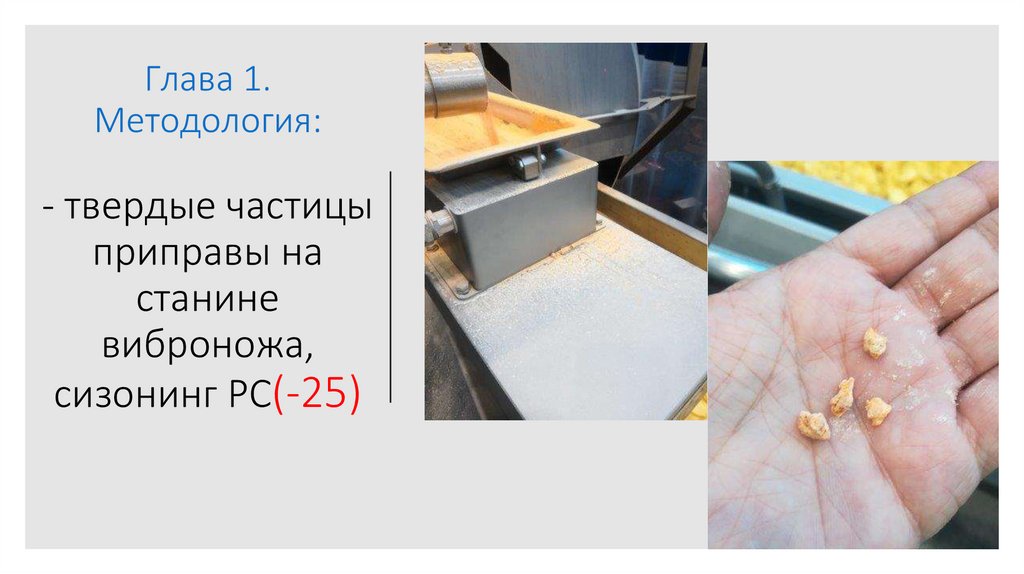 Глава 1. Методология: - твердые частицы приправы на станине виброножа, сизонинг РС(-25)