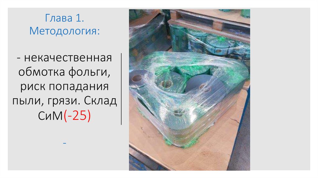 Глава 1. Методология: - некачественная обмотка фольги, риск попадания пыли, грязи. Склад СиМ(-25) -