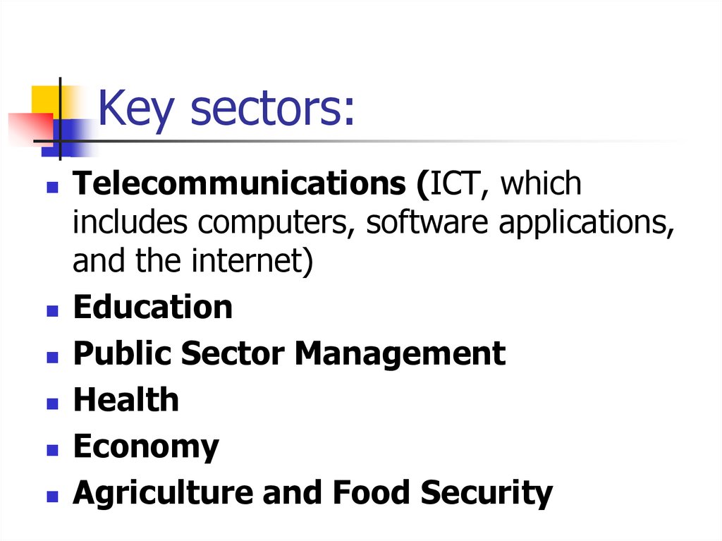 Key sectors: