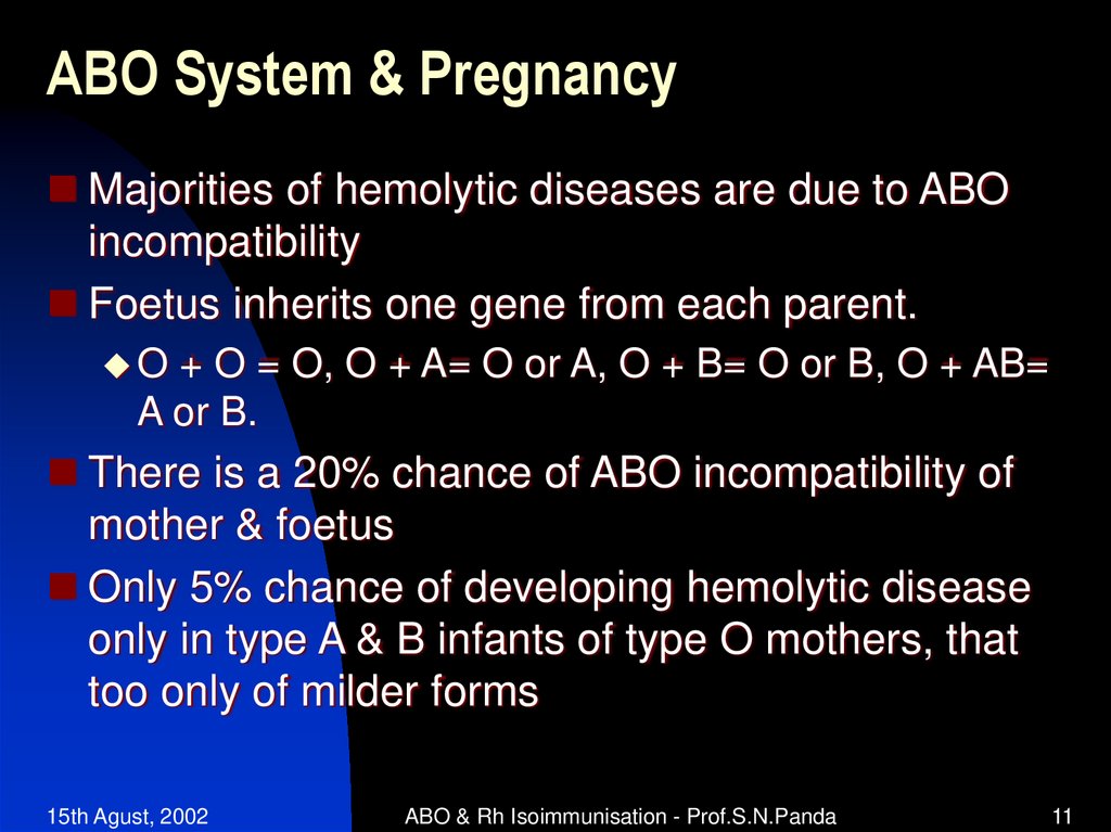 ABO System & Pregnancy