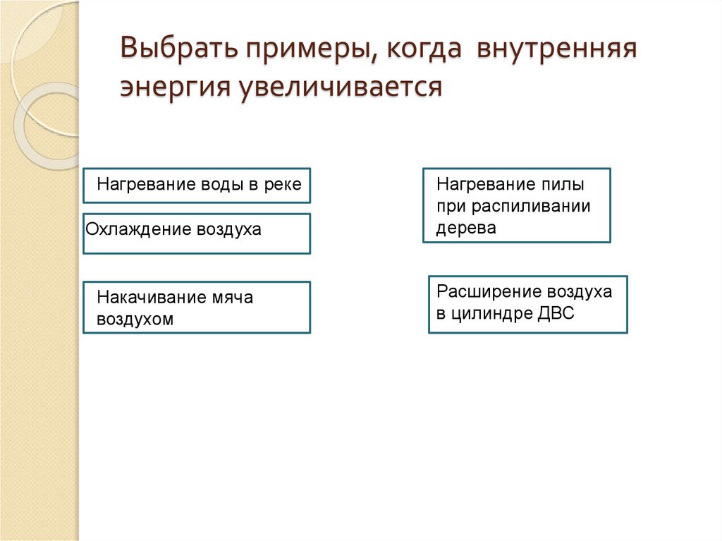 От чего зависит внутренняя энергия