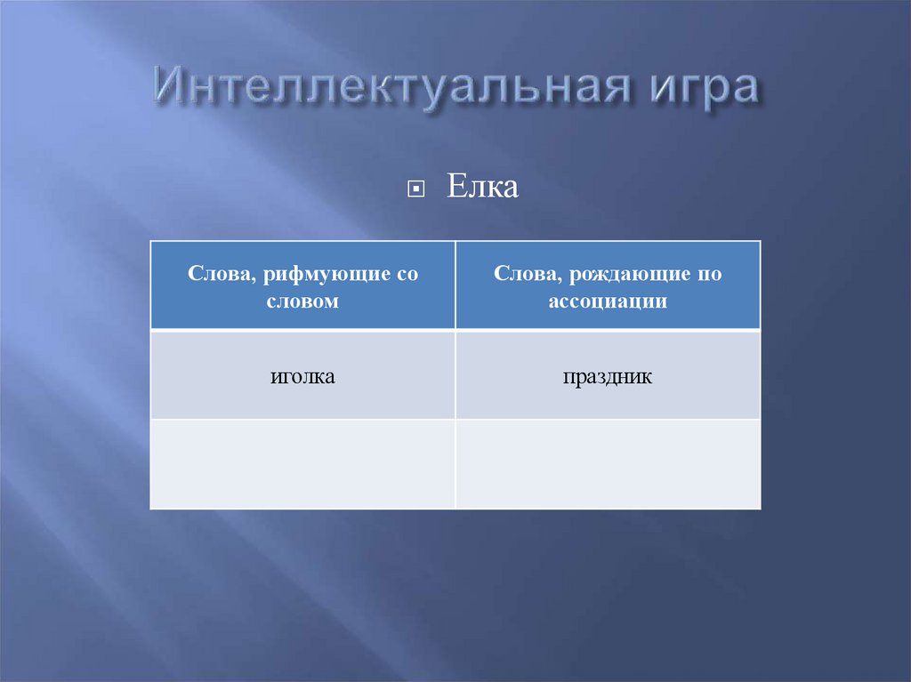 Интеллектуальная игра