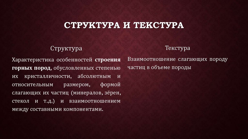 Структура и текстура