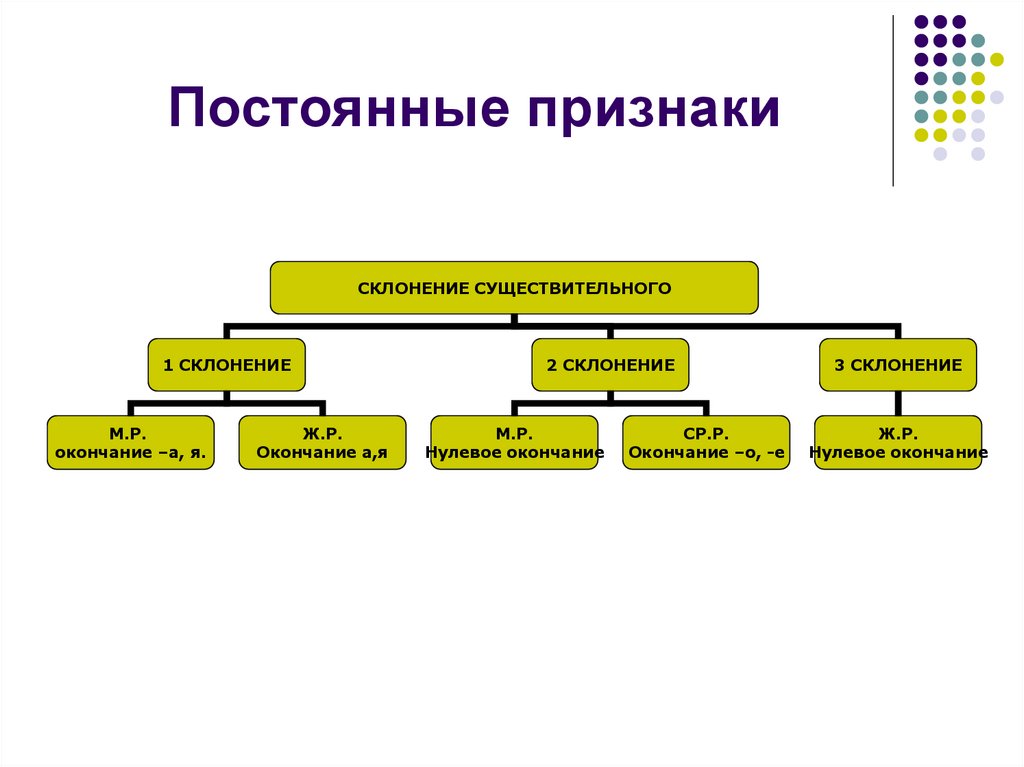 Постоянные признаки слова стоявшей