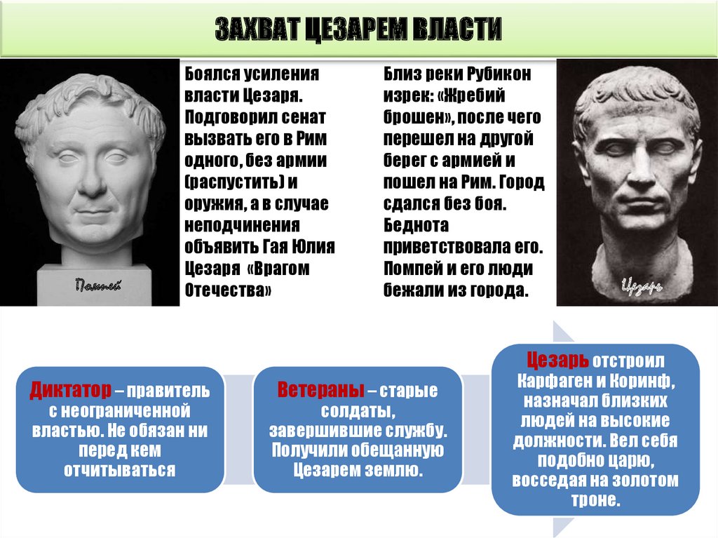 Кто боролся за власть после цезаря. Захват Цезарем власти в Риме. Единовластие Цезаря в Риме. Характеристика власти Цезаря.