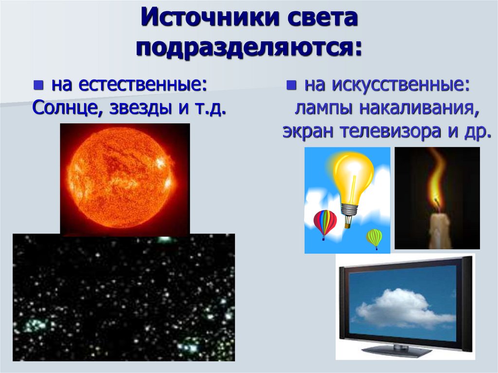 Презентация на тему свет источники света