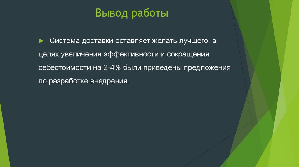 Вывод работы