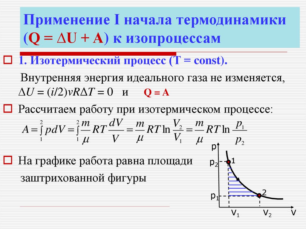 Самостоятельная изопроцессы 10 класс