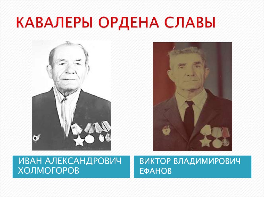 КАВАЛЕРЫ ОРДЕНА СЛАВЫ