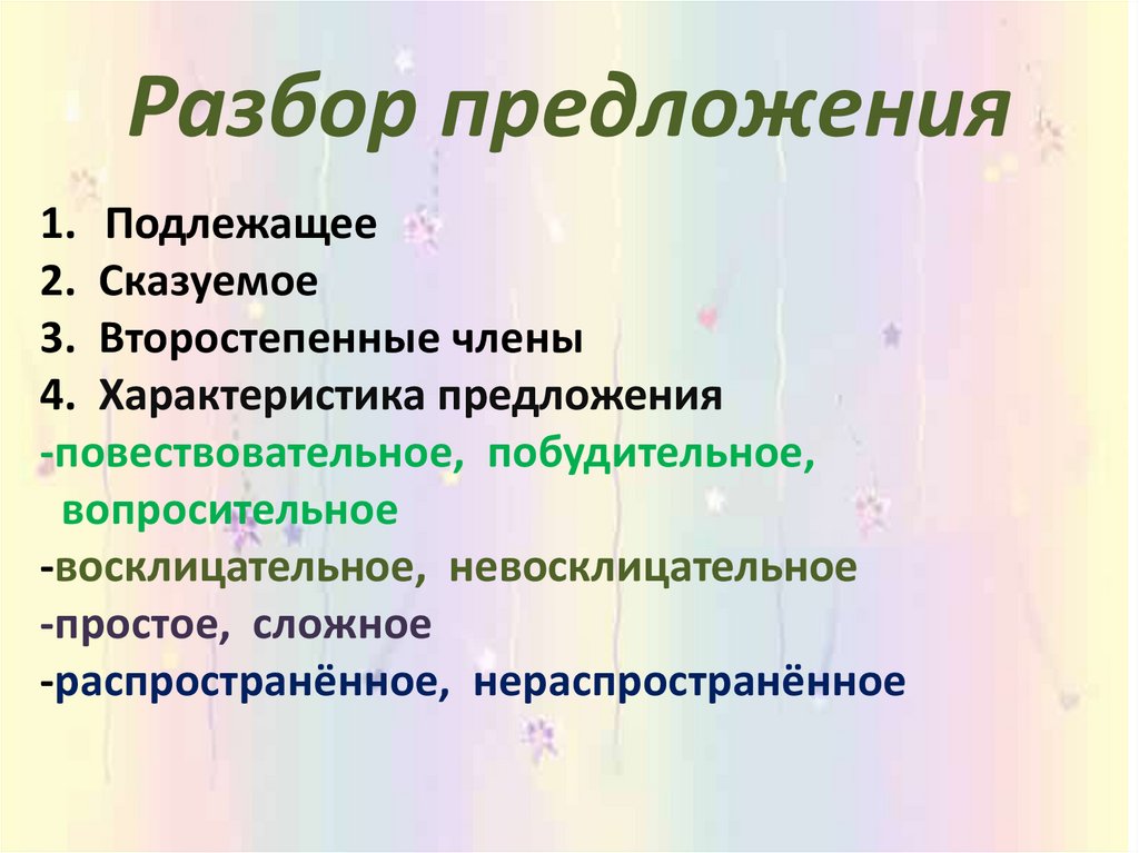 Разбор предложения
