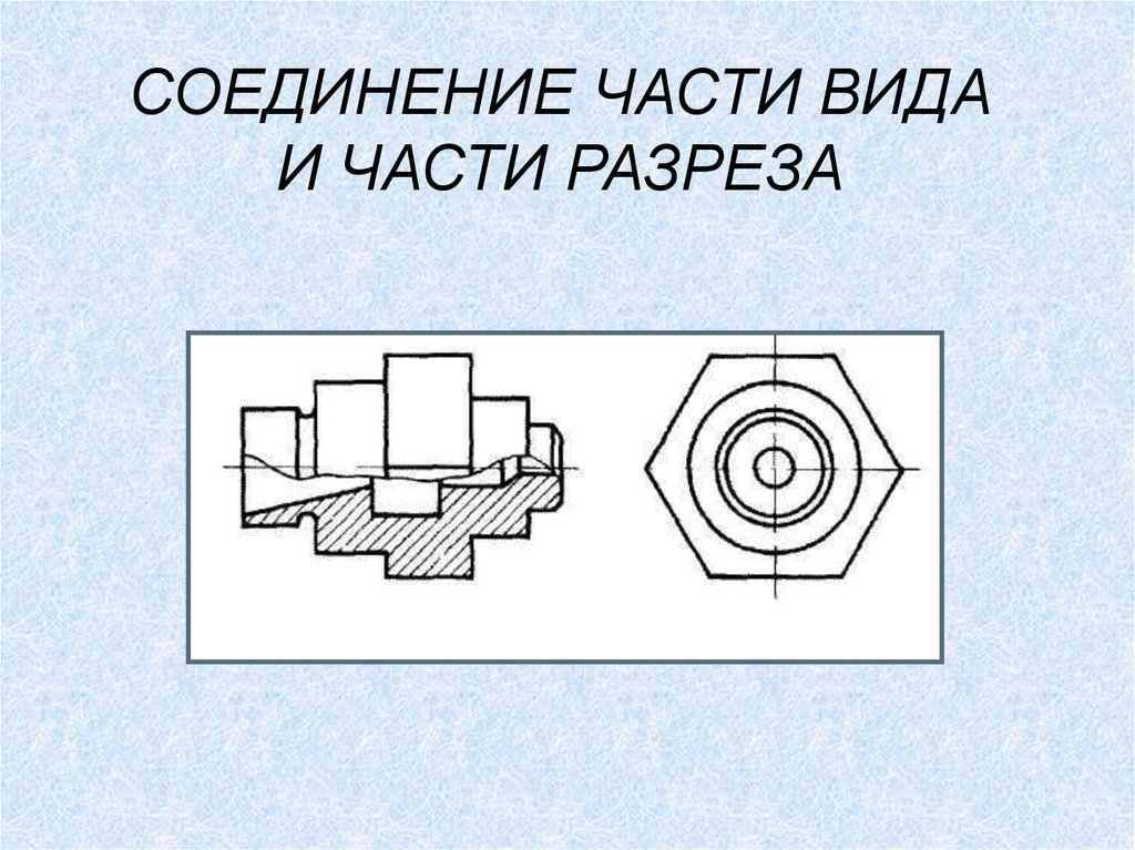 Вид части. При соединении части вида и части разреза границей является.