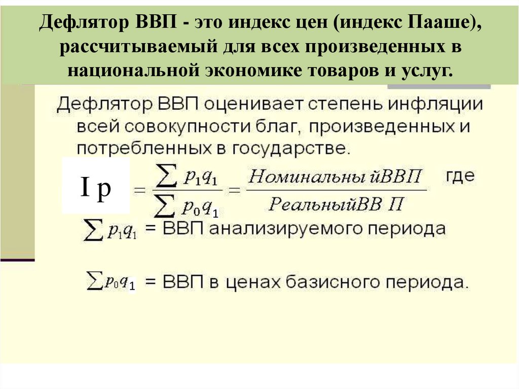 Дефлятор ввп рассчитывается как. Дефлятор ВВП. Индекс дефлятор ВВП. Дефлятор ВВП формула. Дефлятор Пааше.