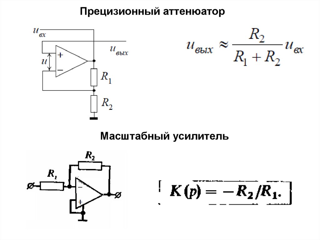 Инвертирующая схема включения операционного усилителя с отрицательной обратной связью