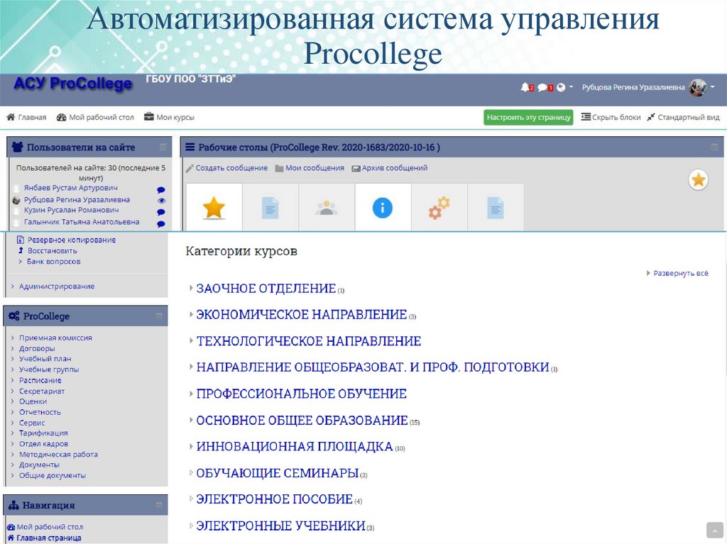 Автоматизированная система управления Procollege
