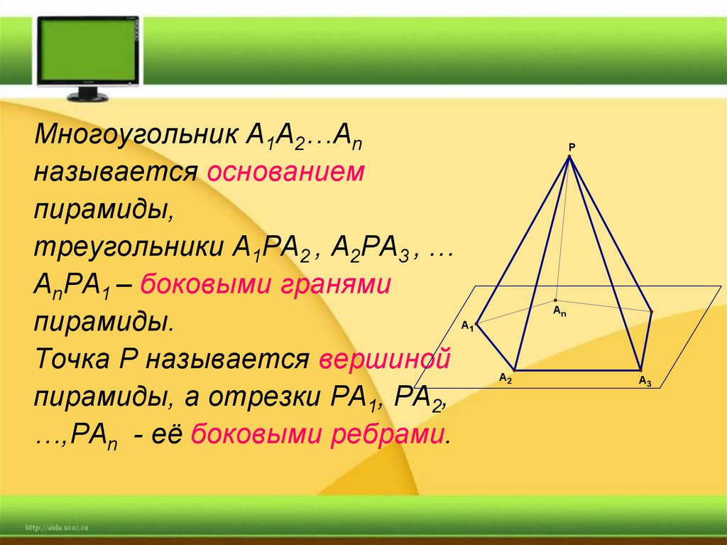 Площадь основания 6 угольной пирамиды