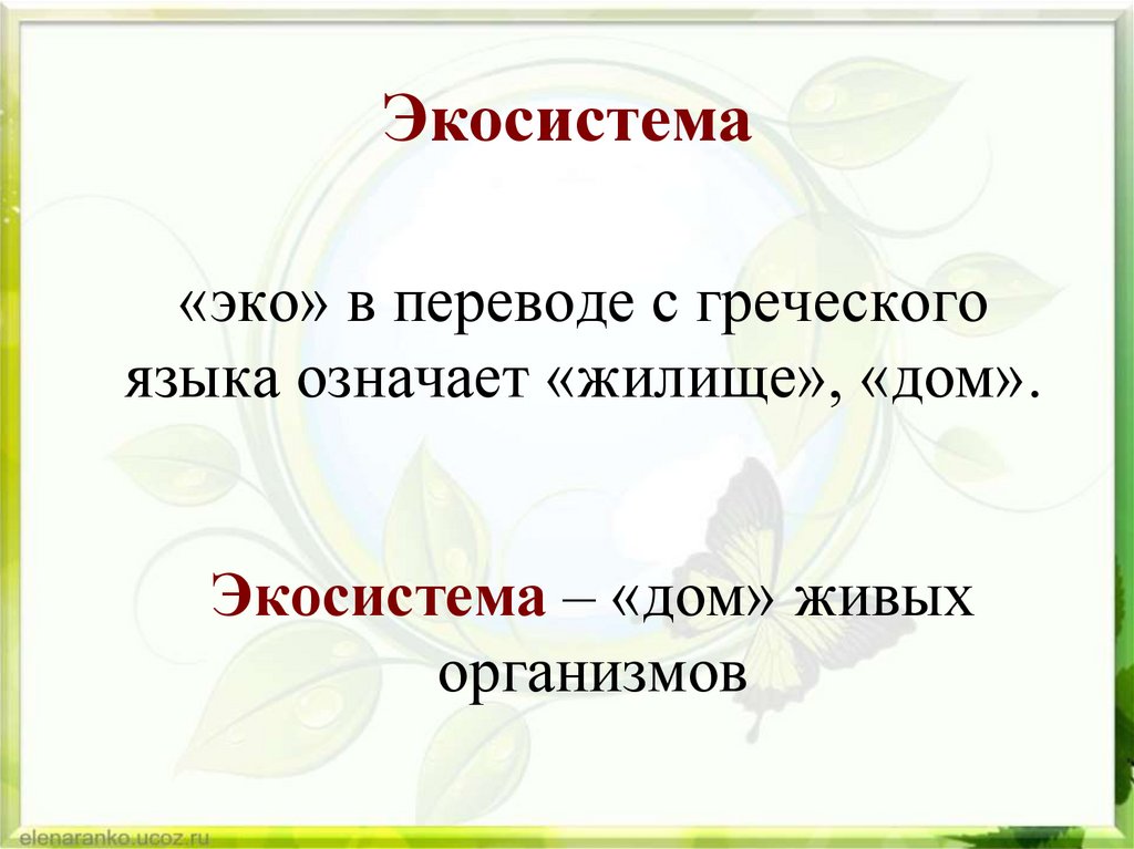 Описание жилища человека как искусственной экосистемы презентация