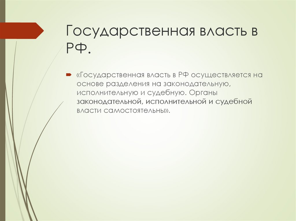 Государственная власть в РФ.