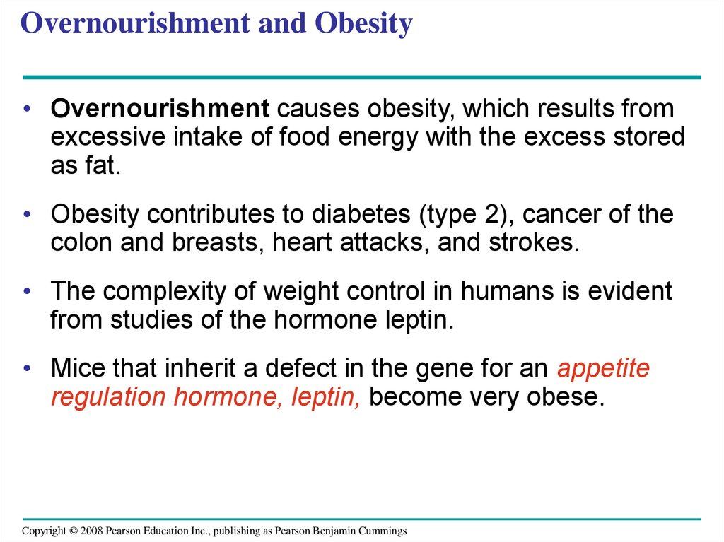 Overnourishment and Obesity