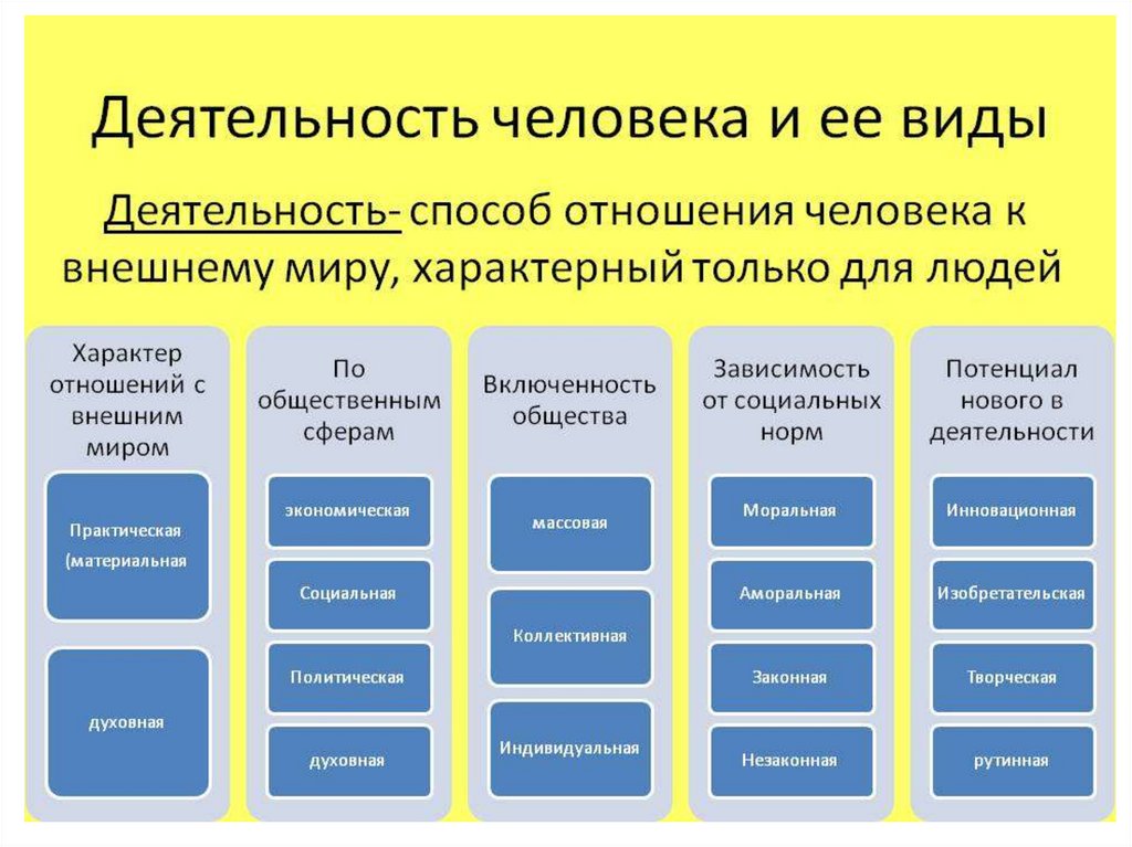 Презентация виды деятельности человека