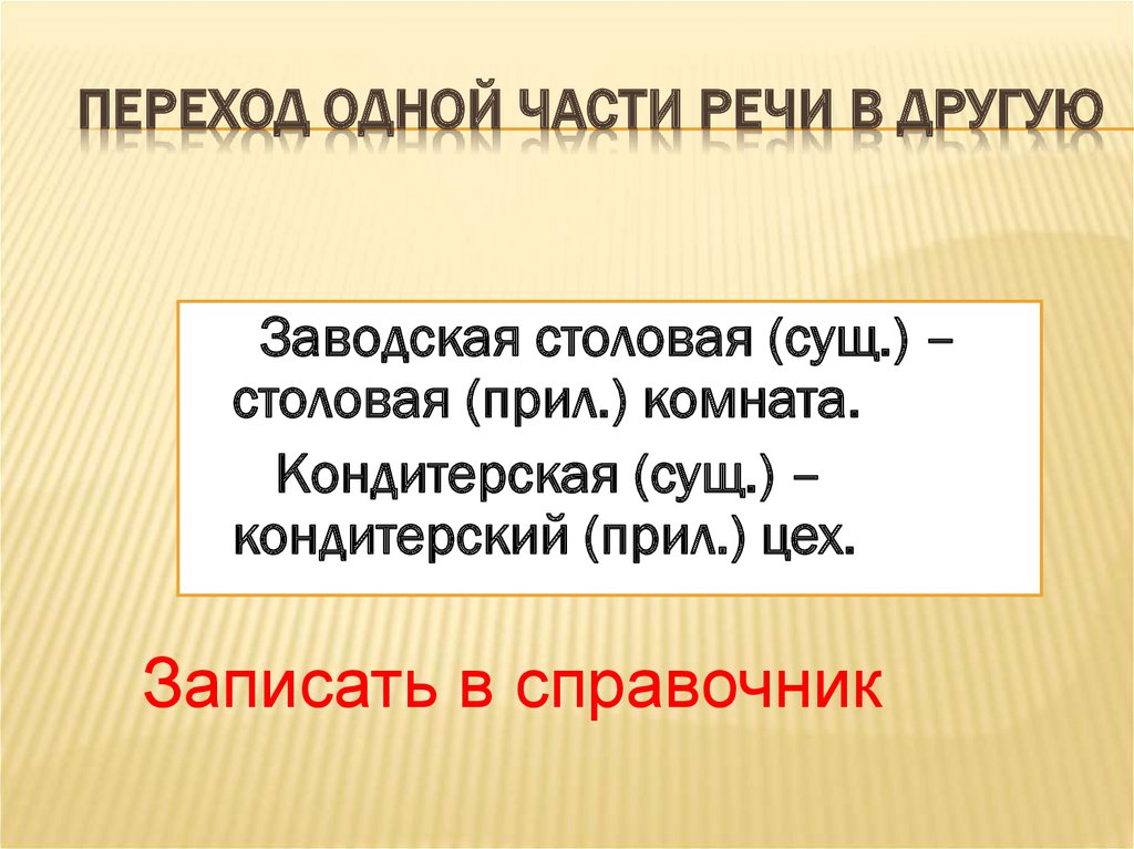 Переход из одной части речи. Переход одной части речи в другую. Переход из одной части речи в другую примеры. Слова образованные способом перехода из одной части речи в другую. Переход одной части речи в другую примеры.