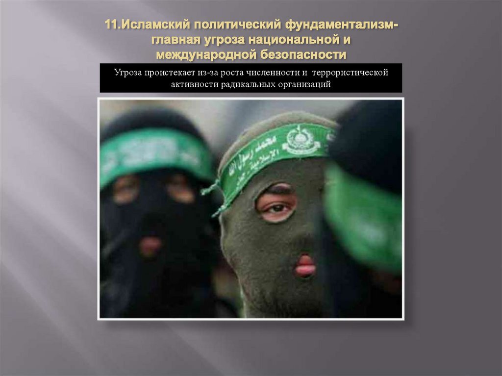 11.Исламский политический фундаментализм- главная угроза национальной и международной безопасности