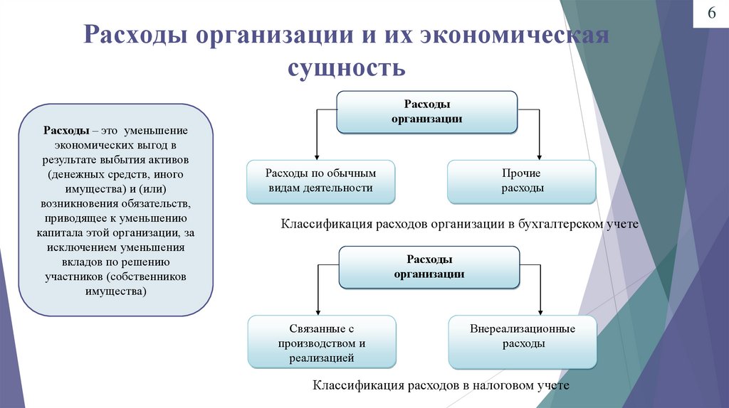 Расходы организации и их экономическая сущность