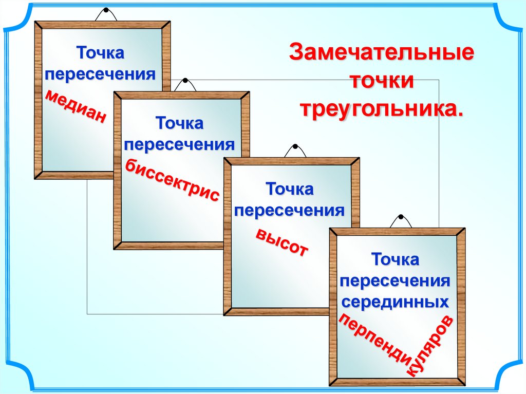 Замечательные треугольники. 4 Замечательные точки треугольника. Замечательные точки треугольника 8 класс. Четыре замечательные точки треугольника 8. 4 Замечательные точки 8 класс.