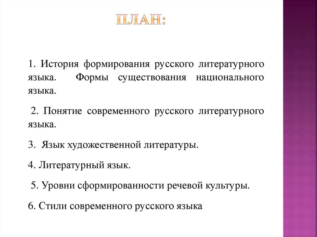 Доклад: Влияние художественной литературы на современный русский язык