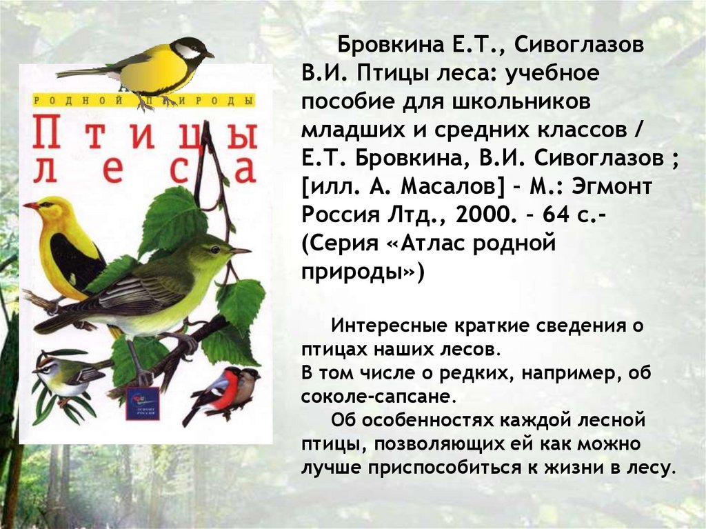 Книга птицы леса