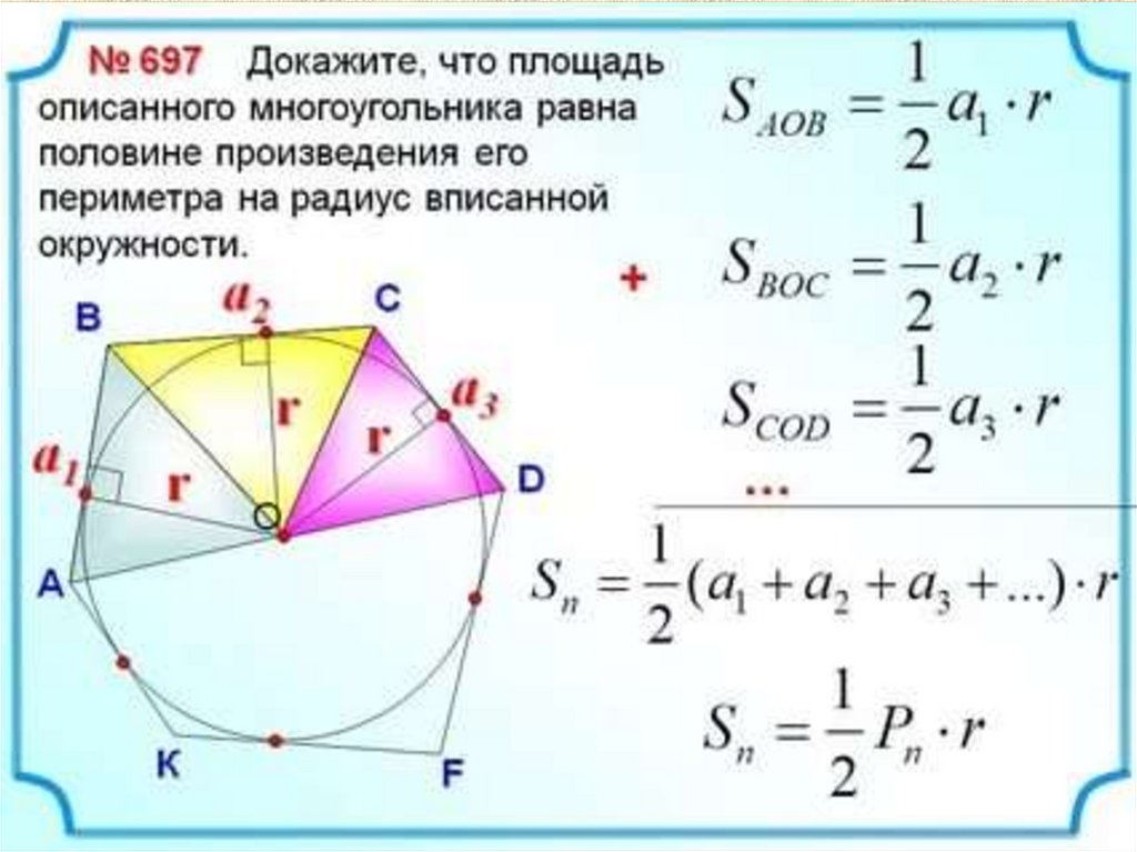 Свойство описанного четырехугольника 8 класс