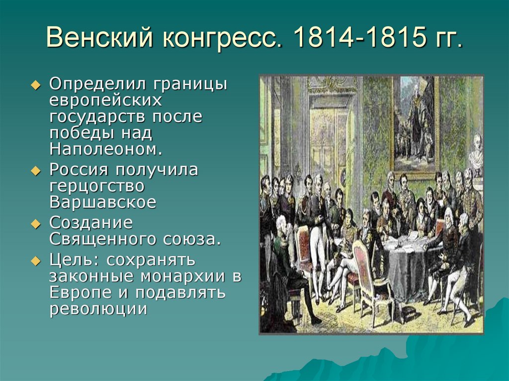 Венский конгресс. 1814-1815 гг.