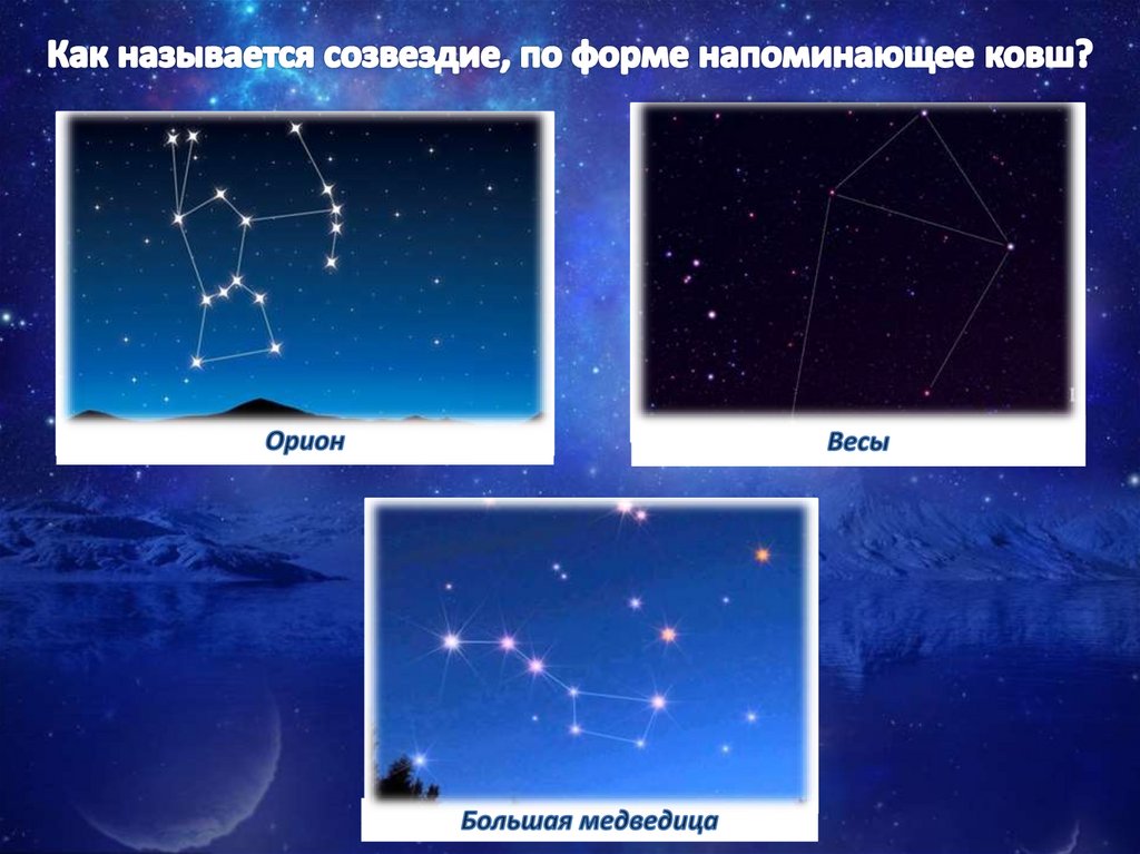 Как называется созвездие, по форме напоминающее ковш?