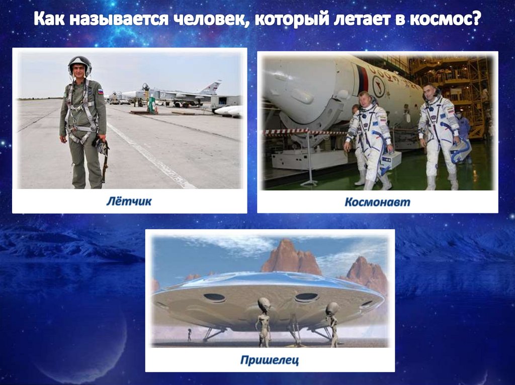 Как называется человек, который летает в космос?
