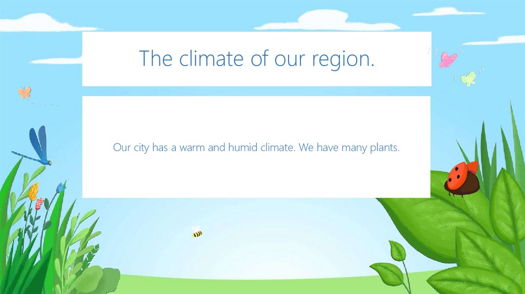 The climate of our region.